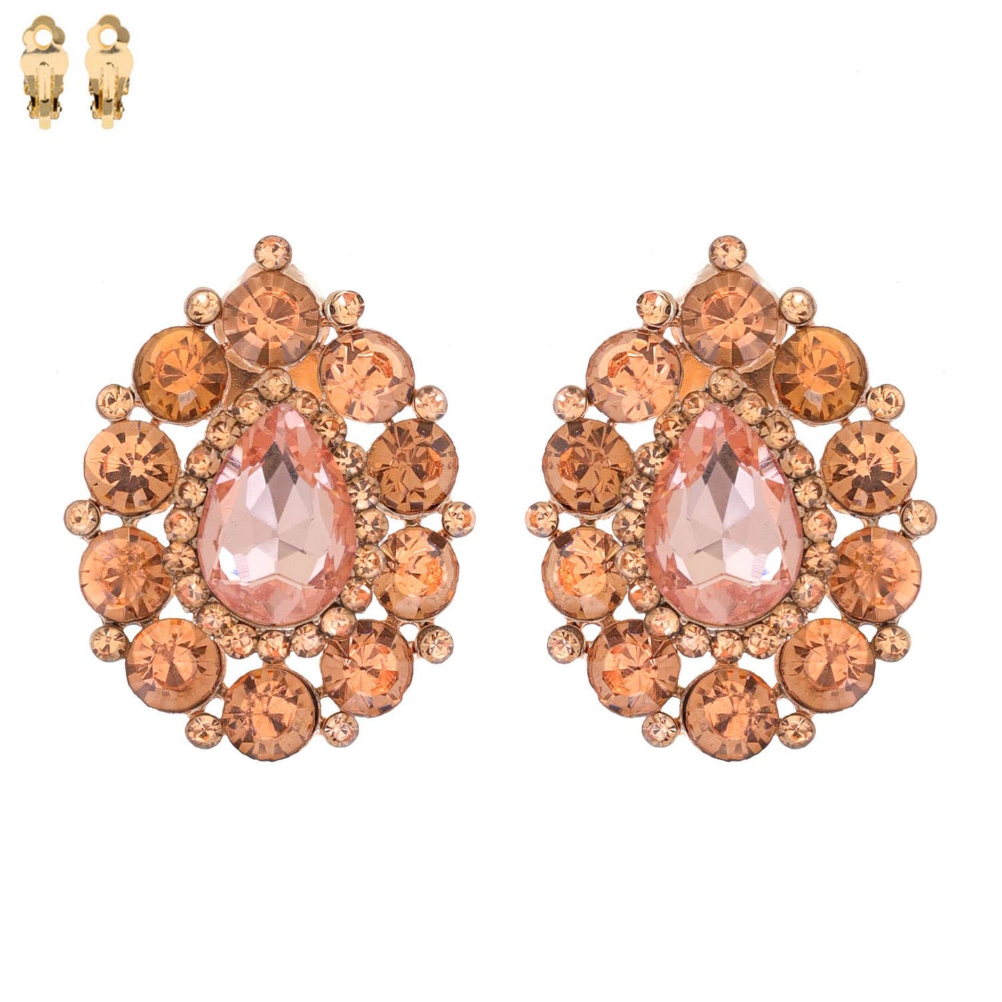 Halo Pear Shaped Earrings