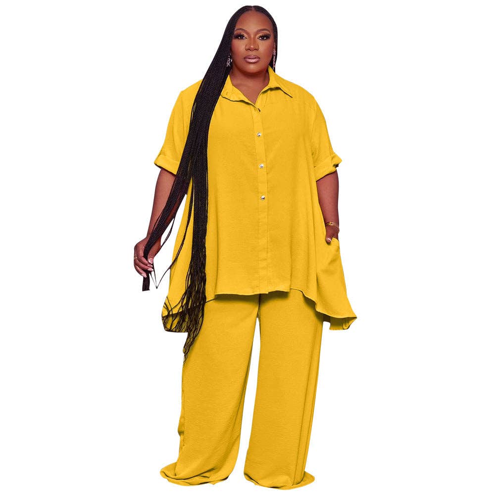 2 Piece Wide Leg Pants Set