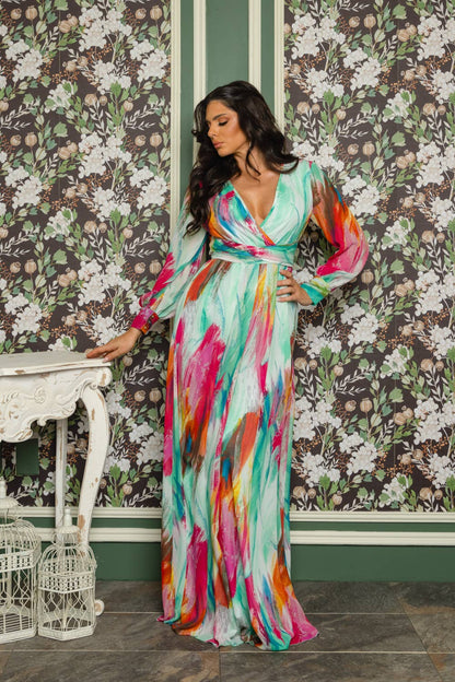 MINT CHIFFON MAXI DRESS