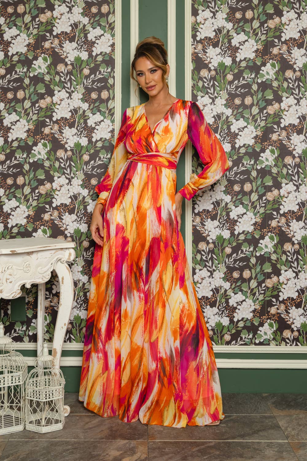 FIRE CHIFFON DRESS
