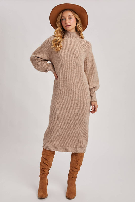 MOCK NECK SWEATER DRESS