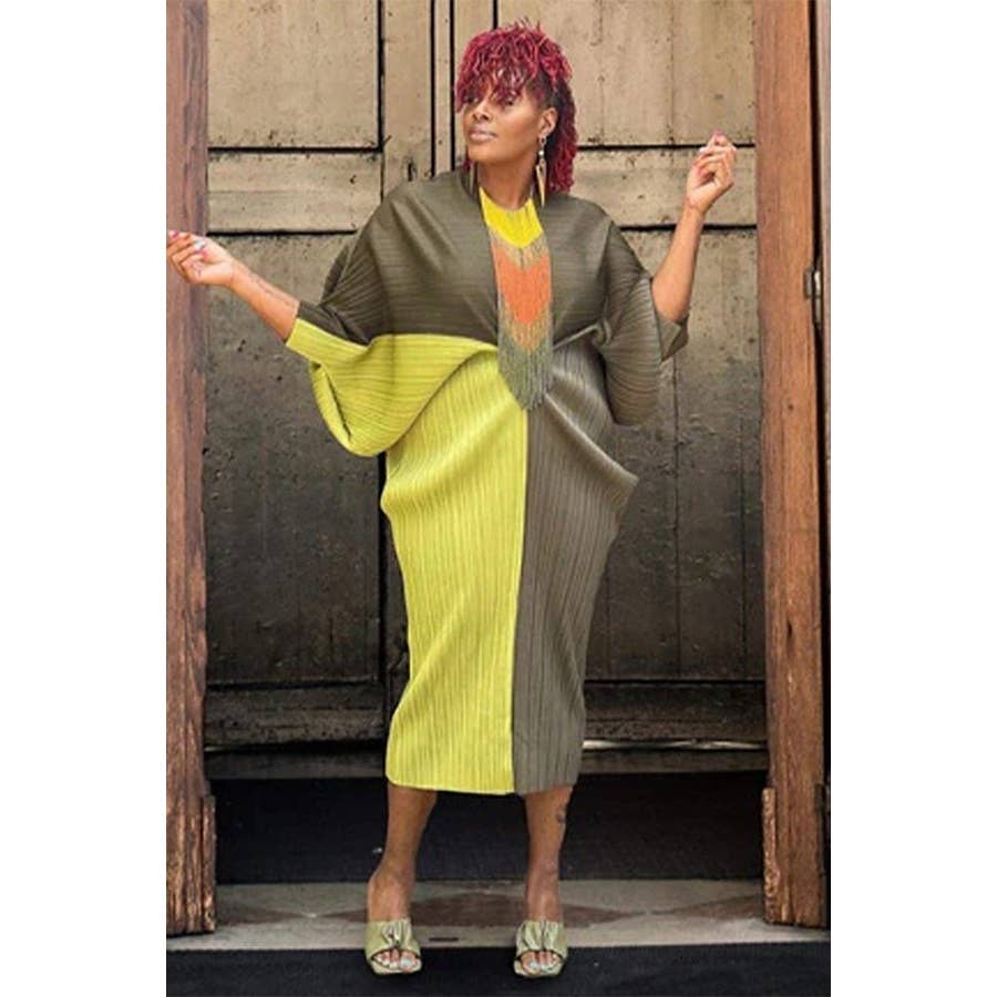 FREE SIZE OLIVE GREEN DRESS