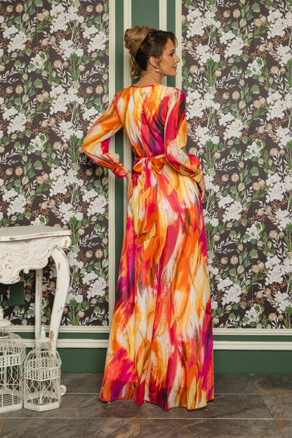 FIRE CHIFFON DRESS