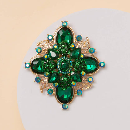 Crystal Flower Shape Brooch