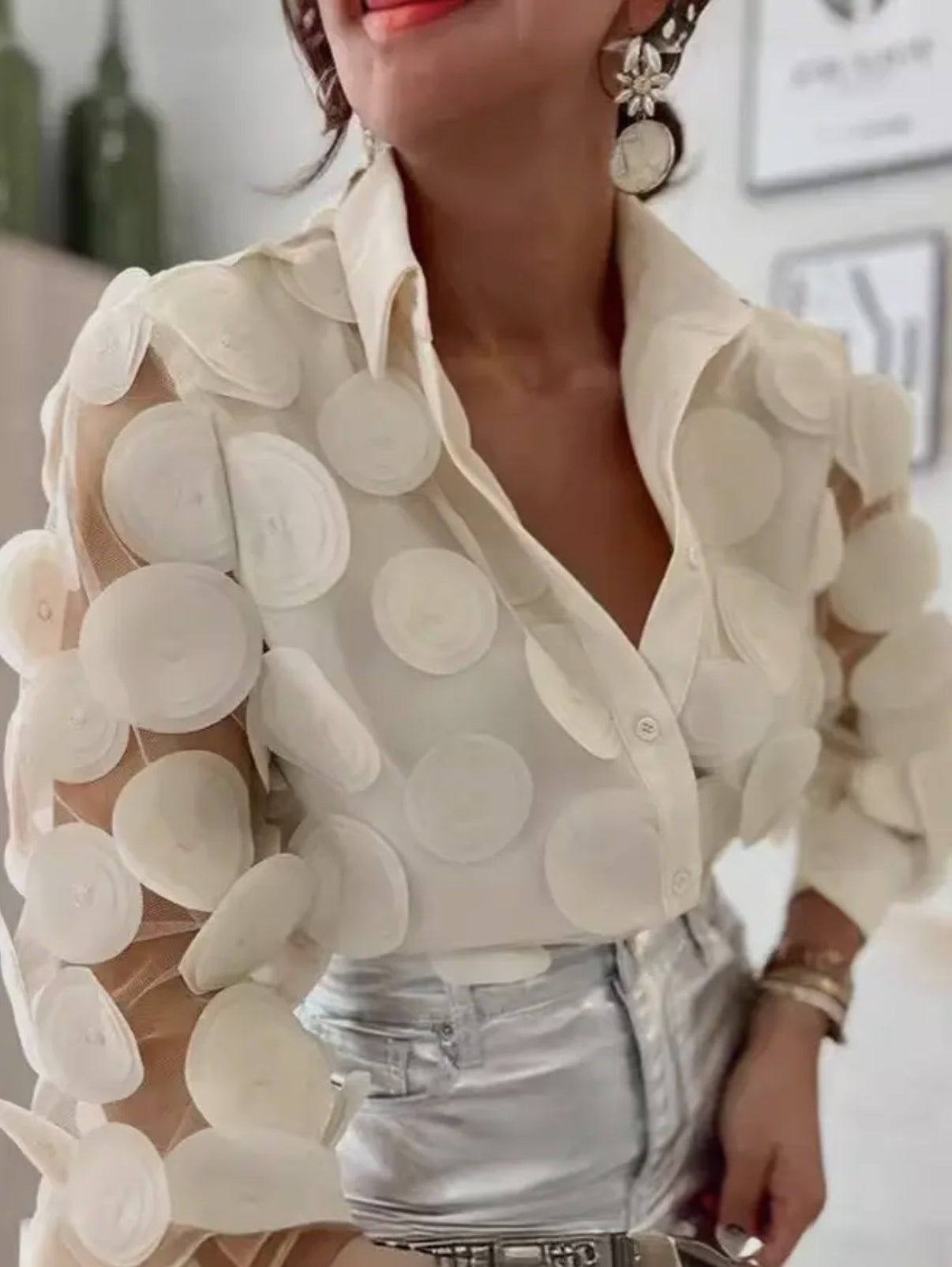 Off White Bloom Blouse