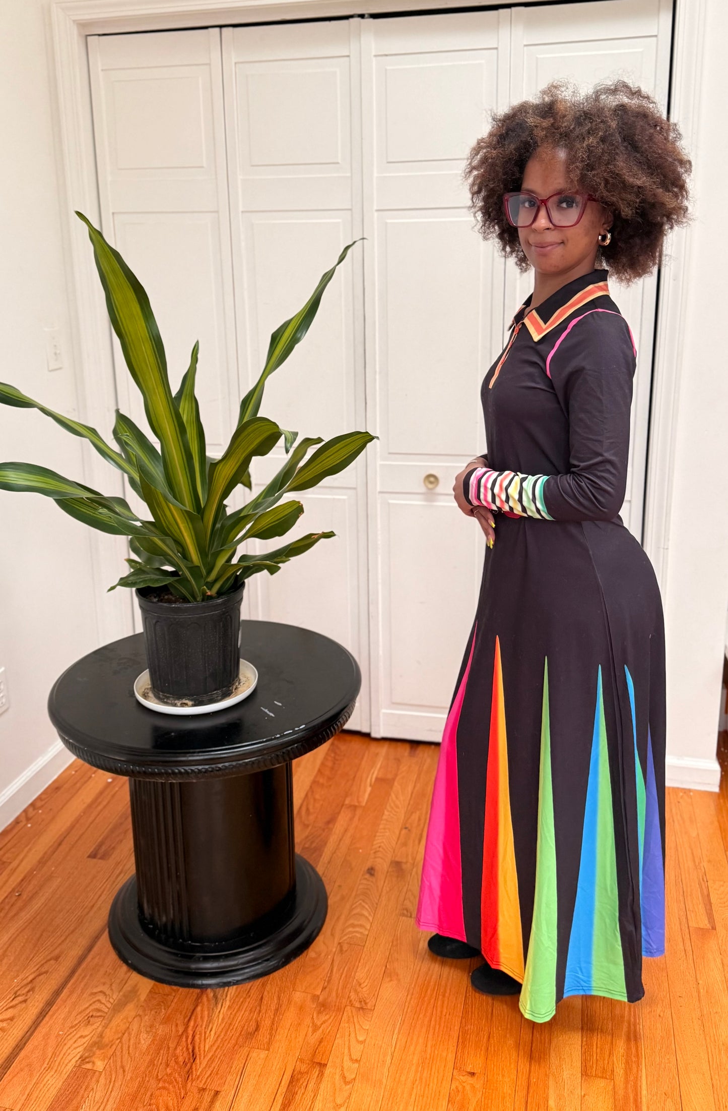 Black Multi Color Maxi Dress