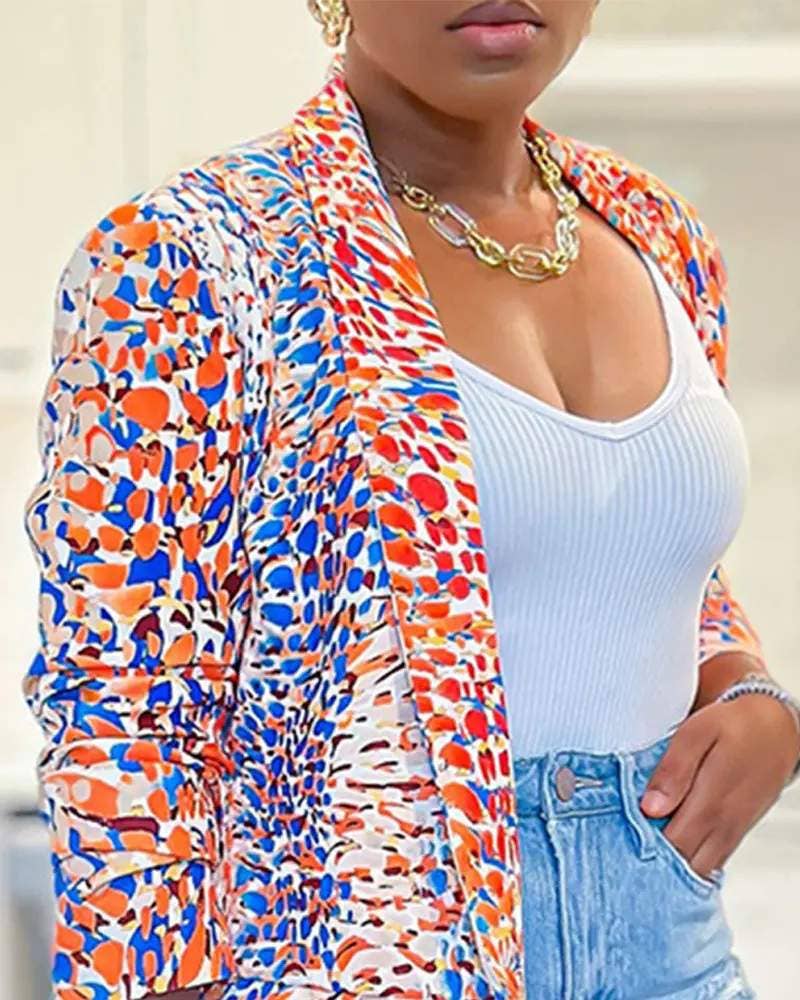 Abstract Print Blazer