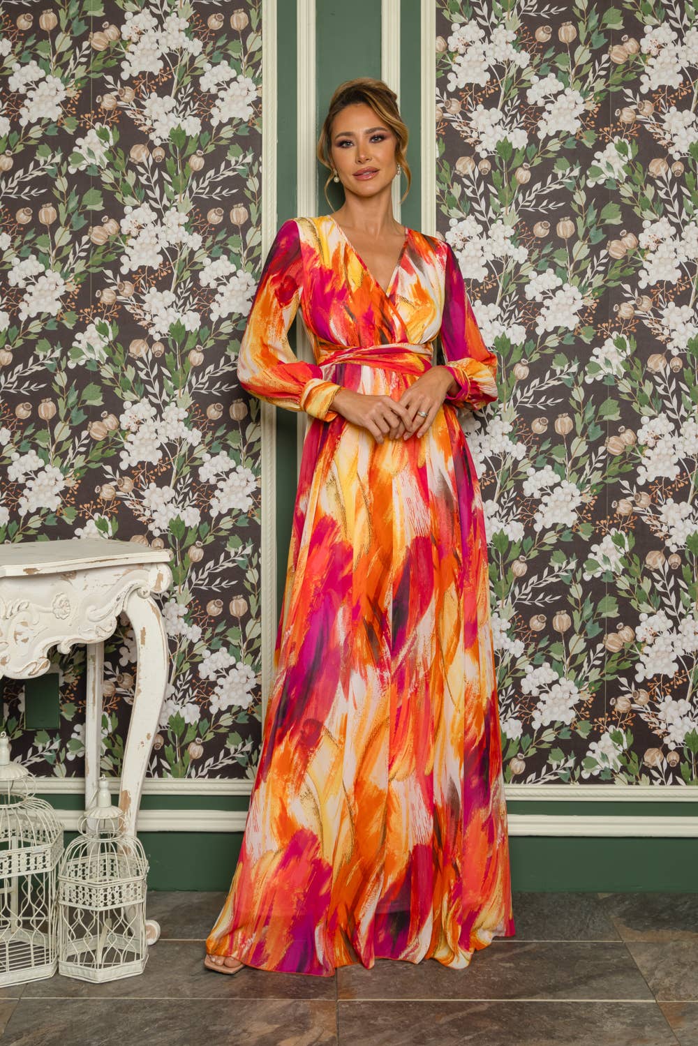 FIRE CHIFFON DRESS