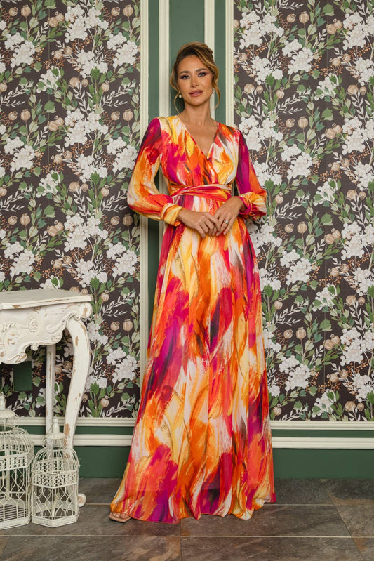 FIRE CHIFFON DRESS
