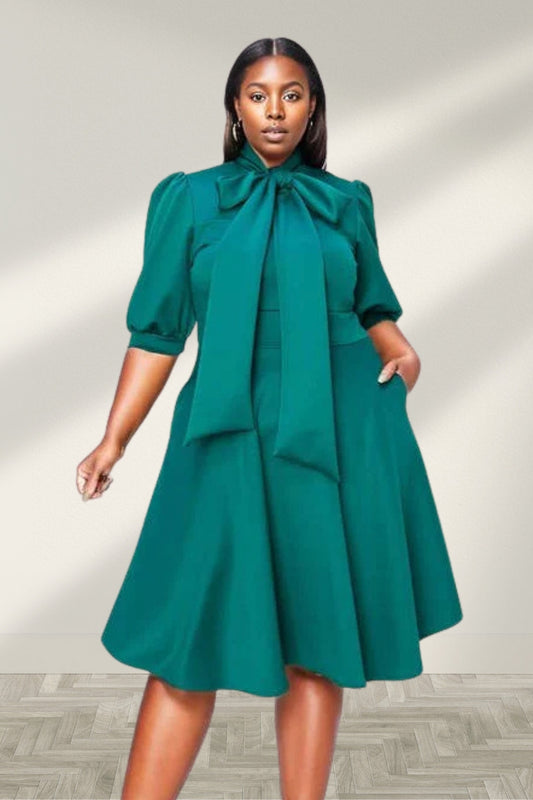 PLUS SIZE BOW DRESS